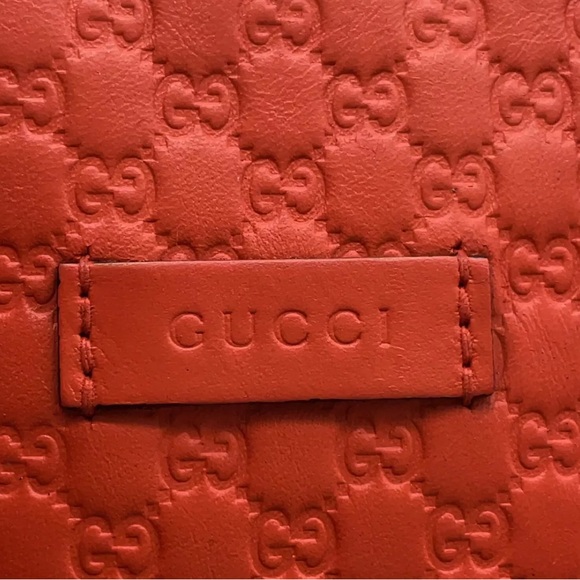 Authentic Gucci GG Micro Shimmer Orange  Mini Handbag 2way CrossbodyBag - Picture 9 of 17